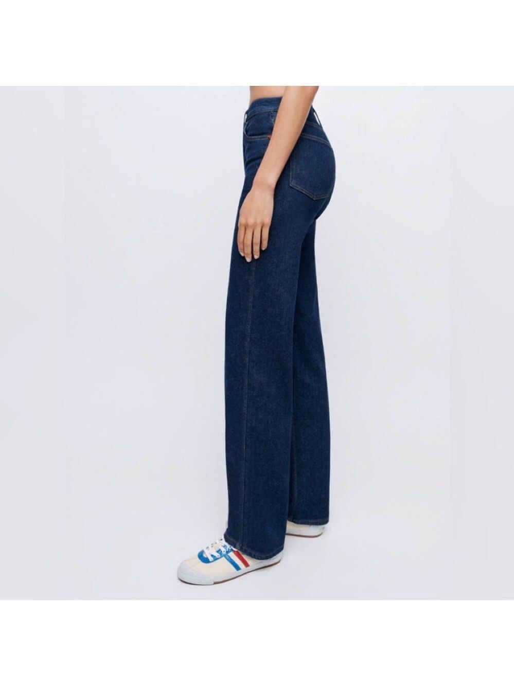 Re/Done The 90’s Straight High Rise Loose Jeans SZ 28 Dark Denim Rigid Like - Picture 3 of 10